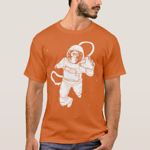 Camiseta Astronauta do Macaco Viagem do Espaço Vintage