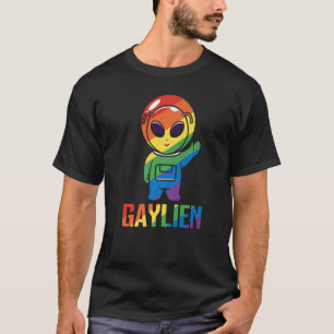 Camiseta Astronauta do Orgulho da Alienígena Gaylien Lgbt A