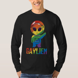 Camiseta Astronauta do Orgulho da Alienígena Gaylien Lgbt A