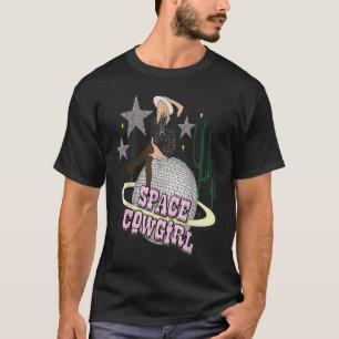 Camiseta Astronauta do Planeta de Cowgirl do Espaço Retroat