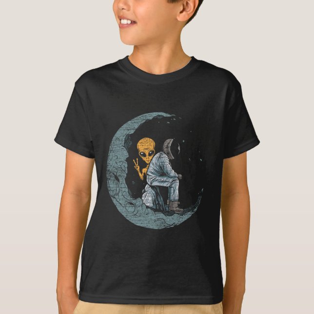 Camiseta Astronauta do Planeta Moon Spaceship (Frente)
