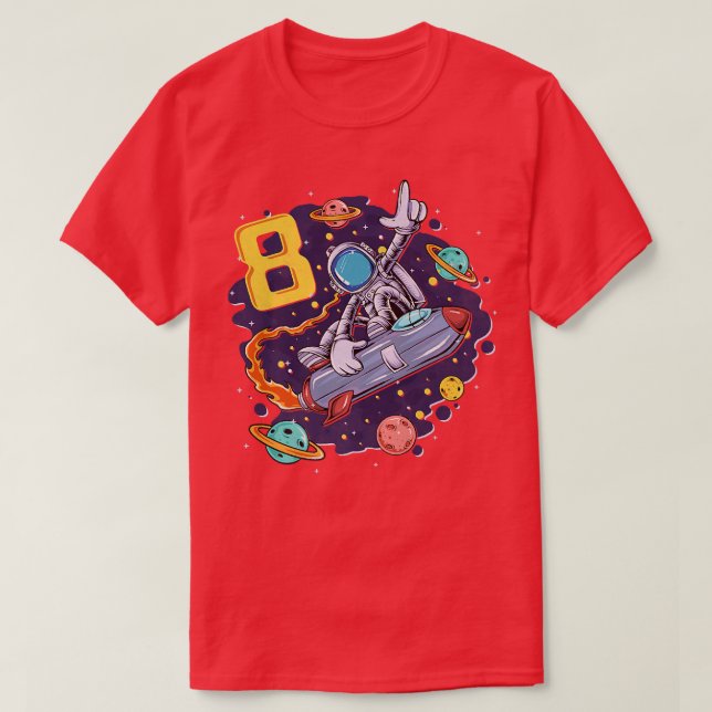 Camiseta Astronauta do Shuttle Espacial, 8 anos, oitavo ani (Frente do Design)