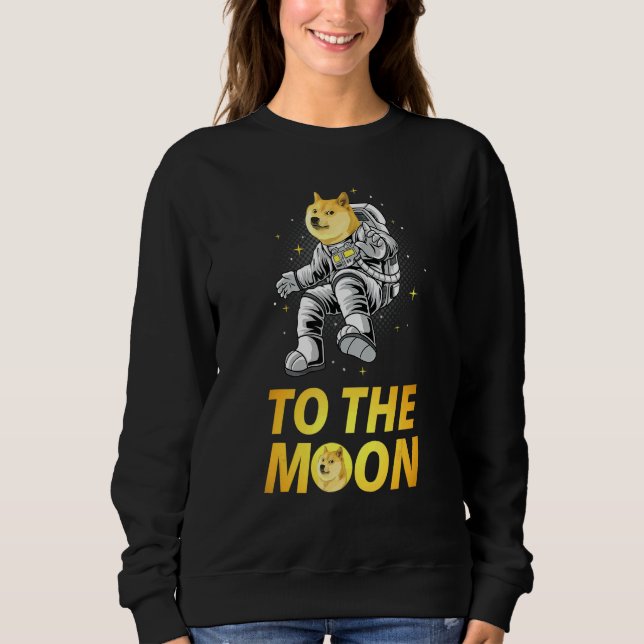 Camiseta Astronauta Dogecoin Para A Cripta De Moon Tee Dogu (Frente)