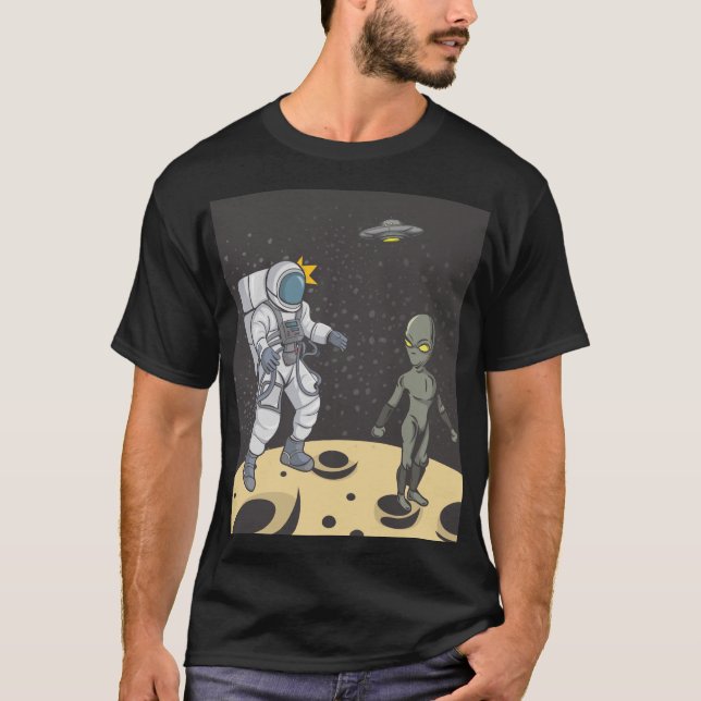 Camiseta Astronauta e alienígena (Frente)