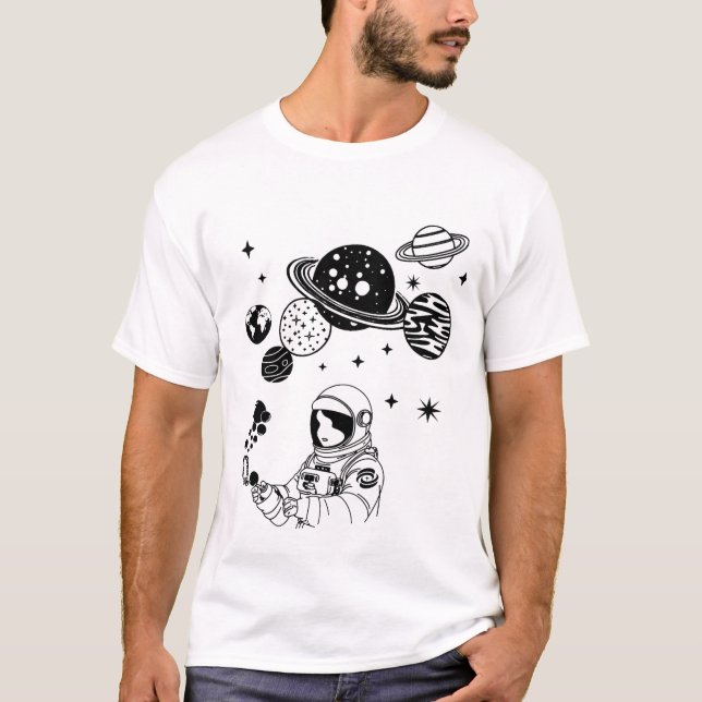 Camiseta Astronauta e Planetas (Frente)