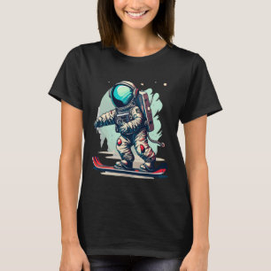 Camiseta Astronauta Em Astronauta Engraçado De Snowboard Es