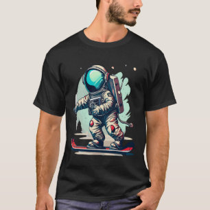 Camiseta Astronauta Em Astronauta Engraçado De Snowboard Es