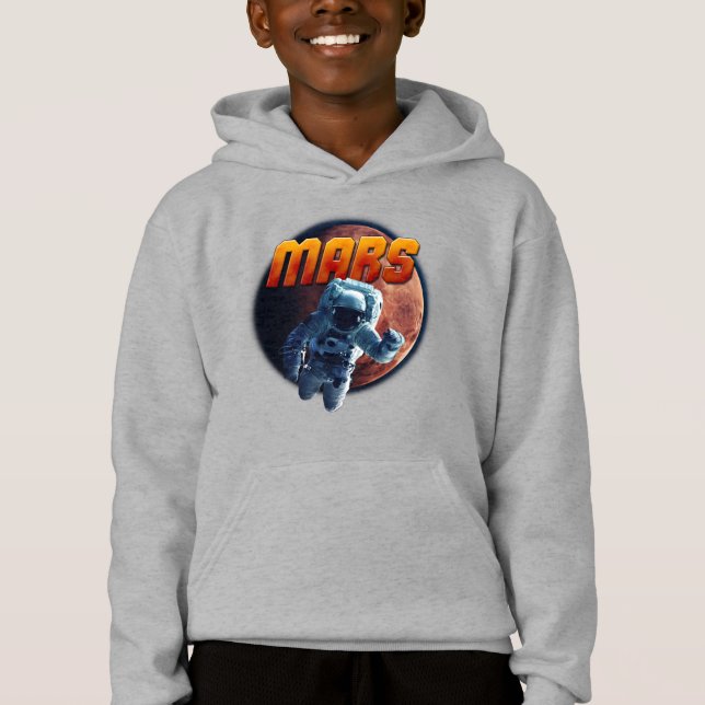 Camiseta Astronauta em frente ao planeta Marte. (Frente)