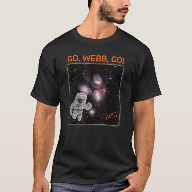 Camiseta Astronauta em Stephanu2019s Quintet Webb Space Tel (Frente)
