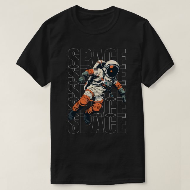 Camiseta Astronauta em um Traje Espacial (Frente do Design)