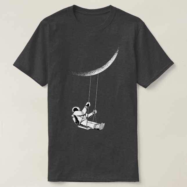 Camiseta Astronauta engraçado balança na lua crescente (Frente do Design)