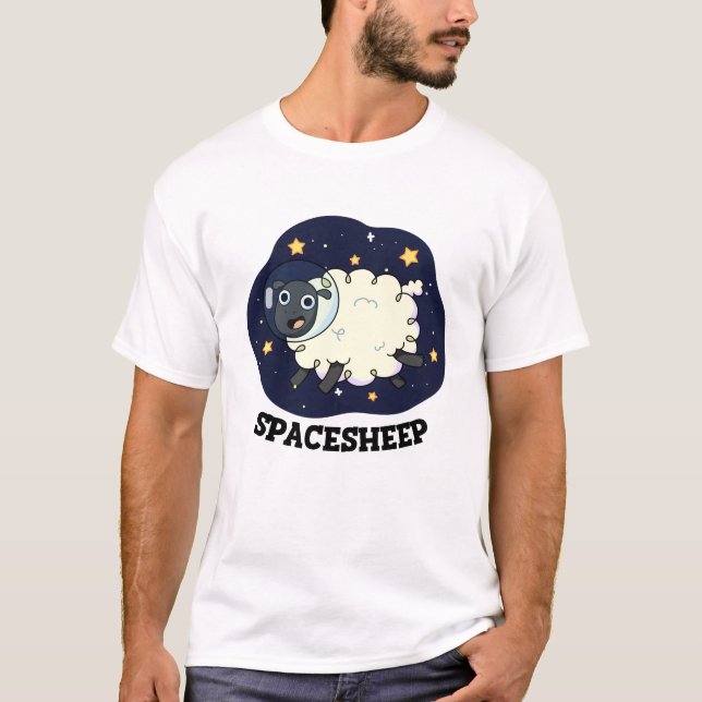 Camiseta Astronauta Engraçado do Space Sheep Pun (Frente)