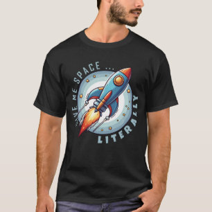 Camiseta Astronauta Engraçado e Design de Foguete - Dê-me e