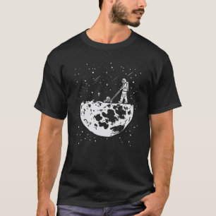 Camiseta Astronauta Engraçado Jardim Lua Cortando