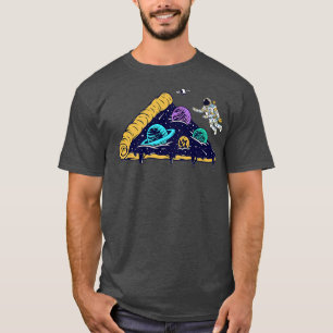 Camiseta Astronauta Engraçado No Ast Do Planeta Da Pizza Lu