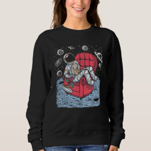 Camiseta Astronauta Engraçado No Café Da Lua E Rosquinhas N