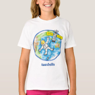 Camiseta Astronauta engraçado no espaço e na banda desenhad
