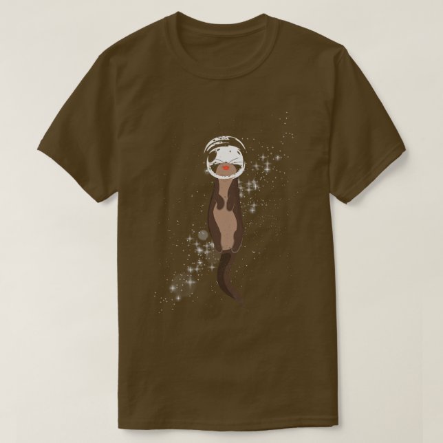 Camiseta Astronauta Engraçado Otter (Frente do Design)