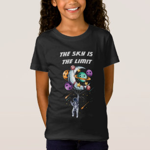 Camiseta Astronauta engraçado segurando um balão de planeta