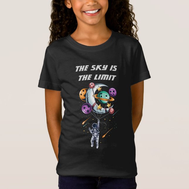 Camiseta Astronauta engraçado segurando um balão de planeta (Frente)