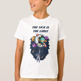 Camiseta Astronauta engraçado segurando um balão de planeta