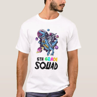 Camiseta Astronauta Engraçado SQUAD de 5 Grau, Professor Re