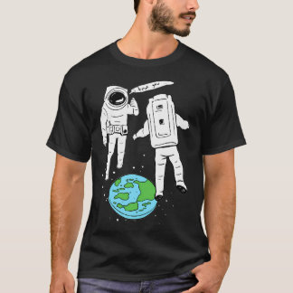 Camiseta Astronauta Engraçado Terra Plana