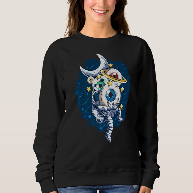 Camiseta Astronauta Espacial Astronauta Eyeball Planeta (Frente)