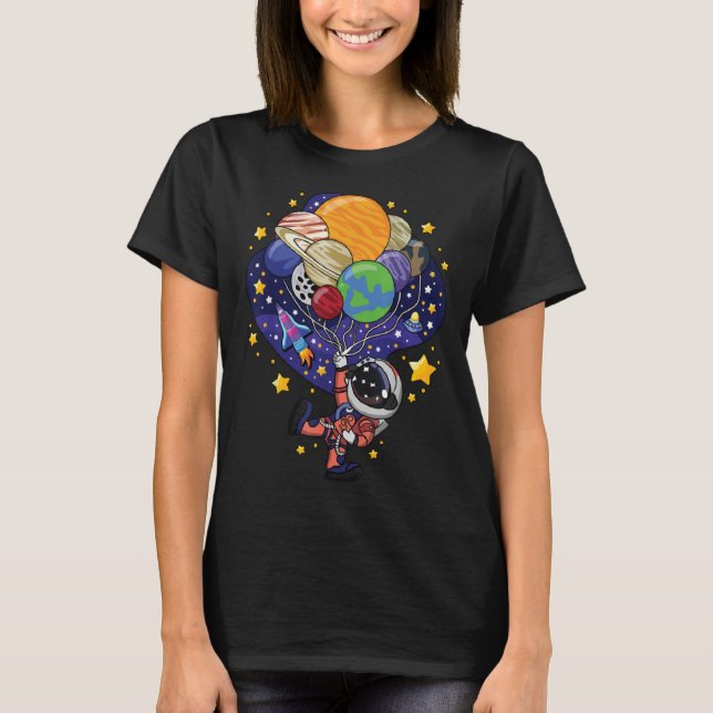 Camiseta Astronauta Espacial Astronomia Terra Marte Plano (Frente)