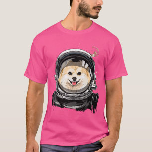 Camiseta Astronauta Espacial de Exploração do Cão Pomerania
