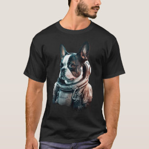 Camiseta Astronauta Espacial do Cão de Boston Terrier