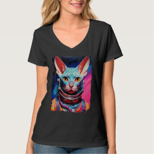 Camiseta Astronauta Espacial do Gato Sem Cabelo de Esfinge