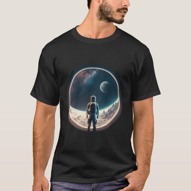 Camiseta Astronauta Espacial Em Um Spaceship Loo (Frente)