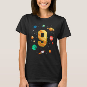 Camiseta Astronauta Espacial Exterior, 9.º Aniversário, 9 A