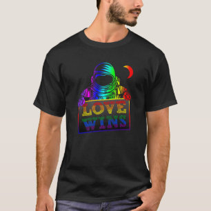 Camiseta Astronauta Espacial Exterior do Love Lgbt Color