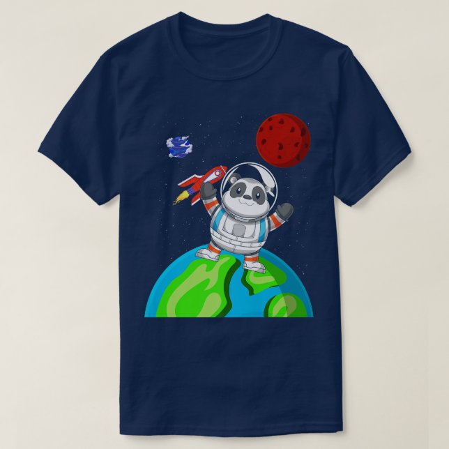 Camiseta Astronauta Espacial Exterior do Zoo Chinês (Frente do Design)