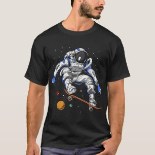 Camiseta Astronauta Espacial Fazendo Skate