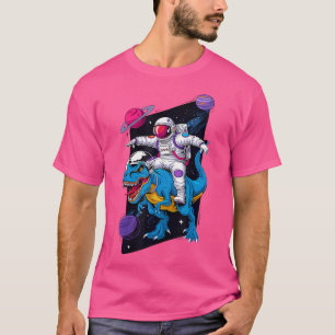 Camiseta Astronauta Espacial Fazendo Voz do Dinossauro T-Re