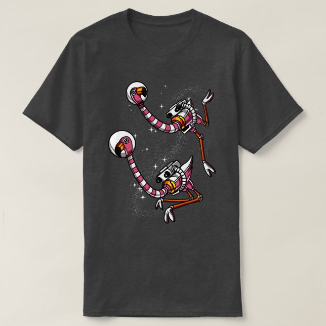 Camiseta Astronauta Espacial Flamingo (Frente do Design)