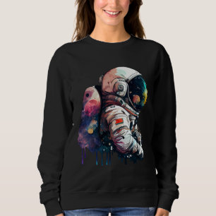 Camiseta Astronauta Espacial Hidrocolor Gotejante Espaço Si