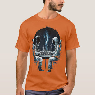 Camiseta Astronauta Espacial Tocando Astronomia do Xadrez 2