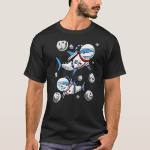 Camiseta Astronauta Espacial Tubarão Ficção Científica Cósm