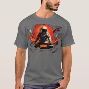 Camiseta Astronauta Espaço Exterior Vinil Música DJ Oferece