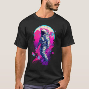 Camiseta Astronauta Estético Vaporwave Gráfico Espaço Gráf