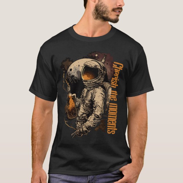 Camiseta Astronauta estima o momento Funny Astro (Frente)