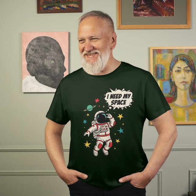 Camiseta Astronauta "Eu Preciso Do Meu Espaço" Design de Es (Criador carregado)