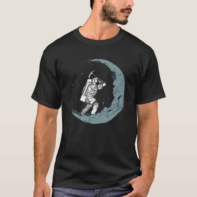 Camiseta Astronauta Extração Da Lua, Estrelas, Homem Espaci (Frente)