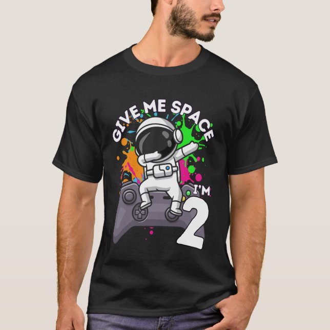Camiseta Astronauta Fã de Video Game Espacial no 2º Anivers (Frente)