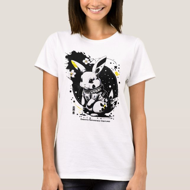 Camiseta Astronauta Flor - Camisa-T (Frente)