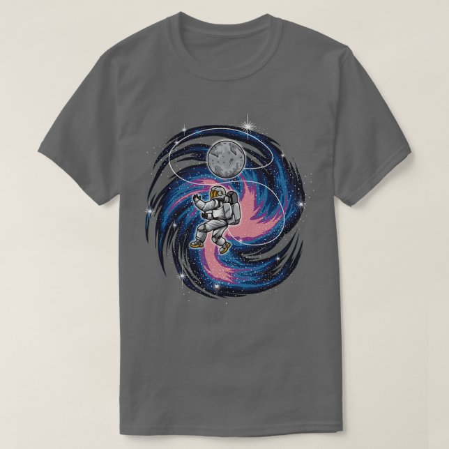 Camiseta Astronauta Flutua Na Galáxia Espacial (Frente do Design)